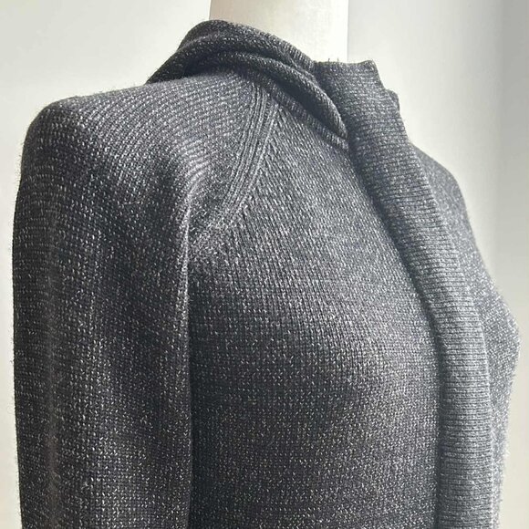 Oakley Women’s Charcoal Cotton-Wool Hooded Zip Knit Cardigan w/ Snap-Tab – US S - Picture 1 of 11